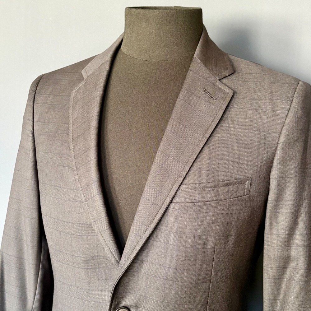 2 Piece - Band of Outsiders‎ Glen Plaid Wool Suit | Sz 1 - 36 | Charcoal Gray